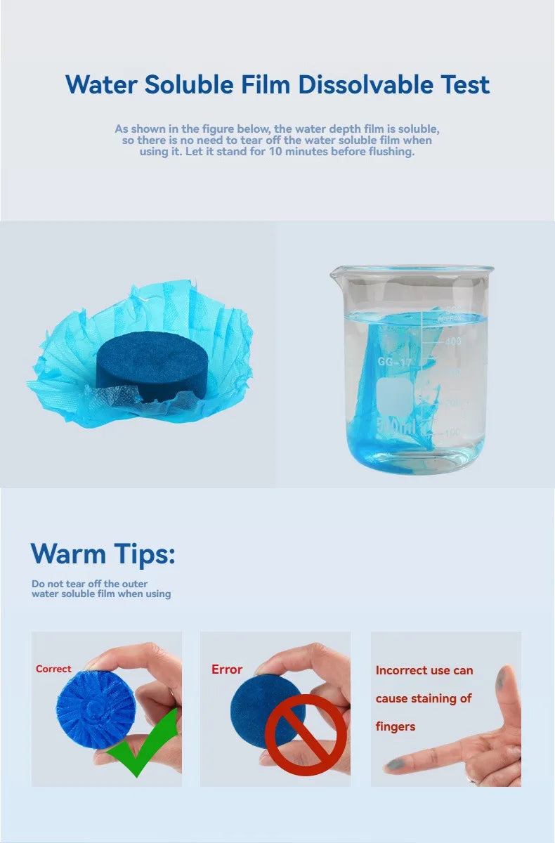 3/6/12 pcs, Toilet Bowl Cleaner Tablets, Automatic Toilet Tank Cleaners, for Deodorizing & Descaling, Long-Lasting Against Tough