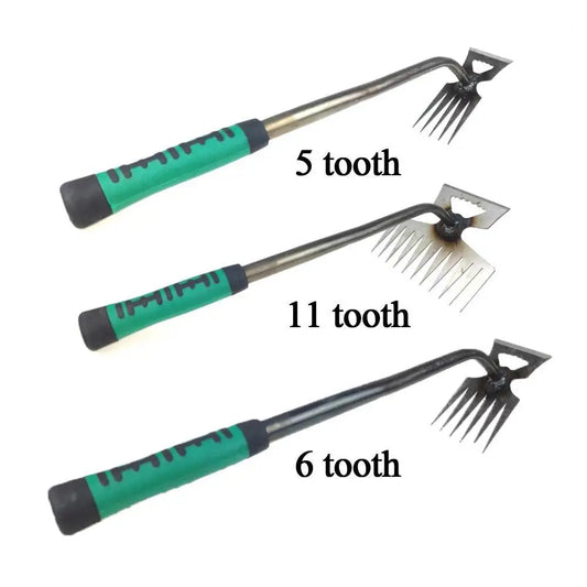 GARDEN Rake Manual Weed Grass Rooting Tool Puller Shovel 5/6/11 Tooth Weeding Removal Hand Gardening Loose Soil Tool