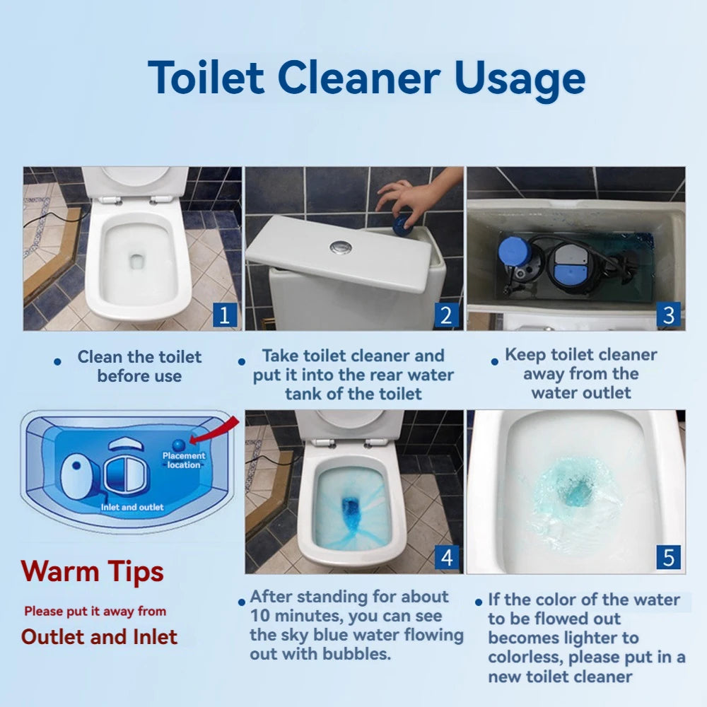 3/6/12 pcs, Toilet Bowl Cleaner Tablets, Automatic Toilet Tank Cleaners, for Deodorizing & Descaling, Long-Lasting Against Tough